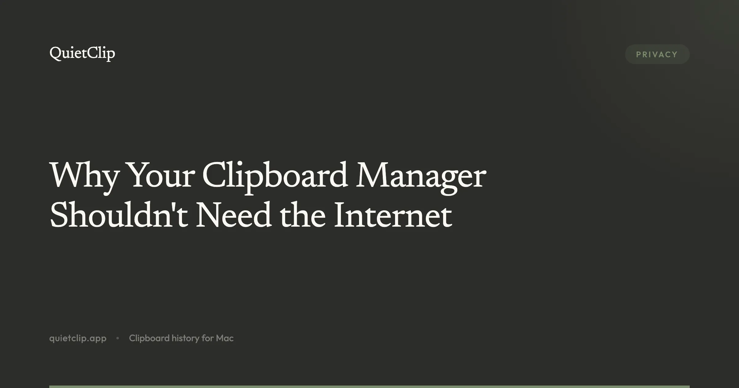 Why Your Clipboard Manager Shouldn't Need the Internet