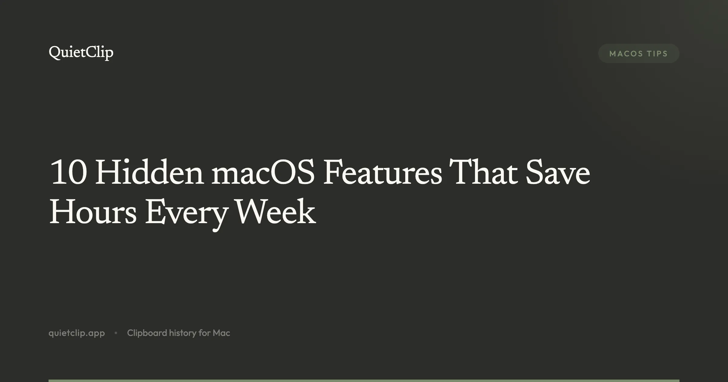 10 Hidden macOS Features That Save Hours Every Week