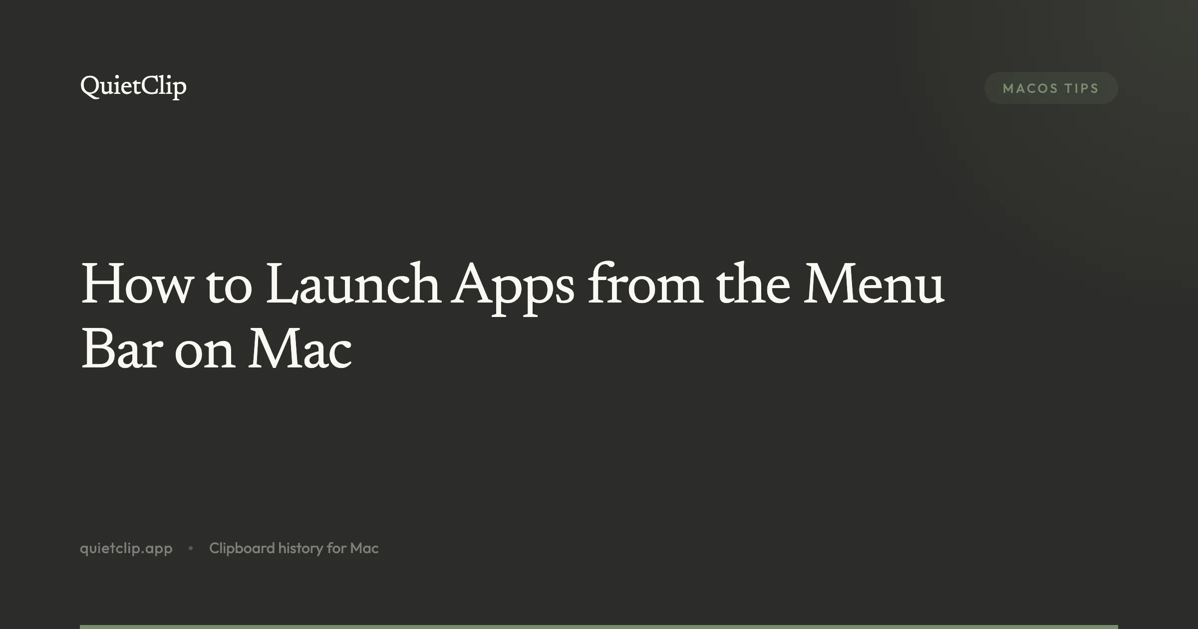 How to Launch Apps from the Menu Bar on Mac