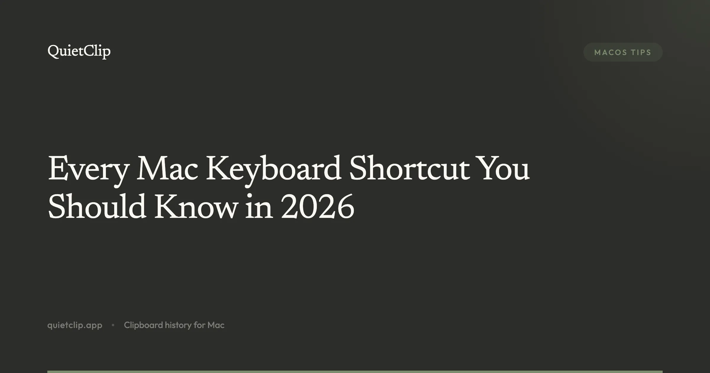 Every Mac Keyboard Shortcut You Should Know in 2026