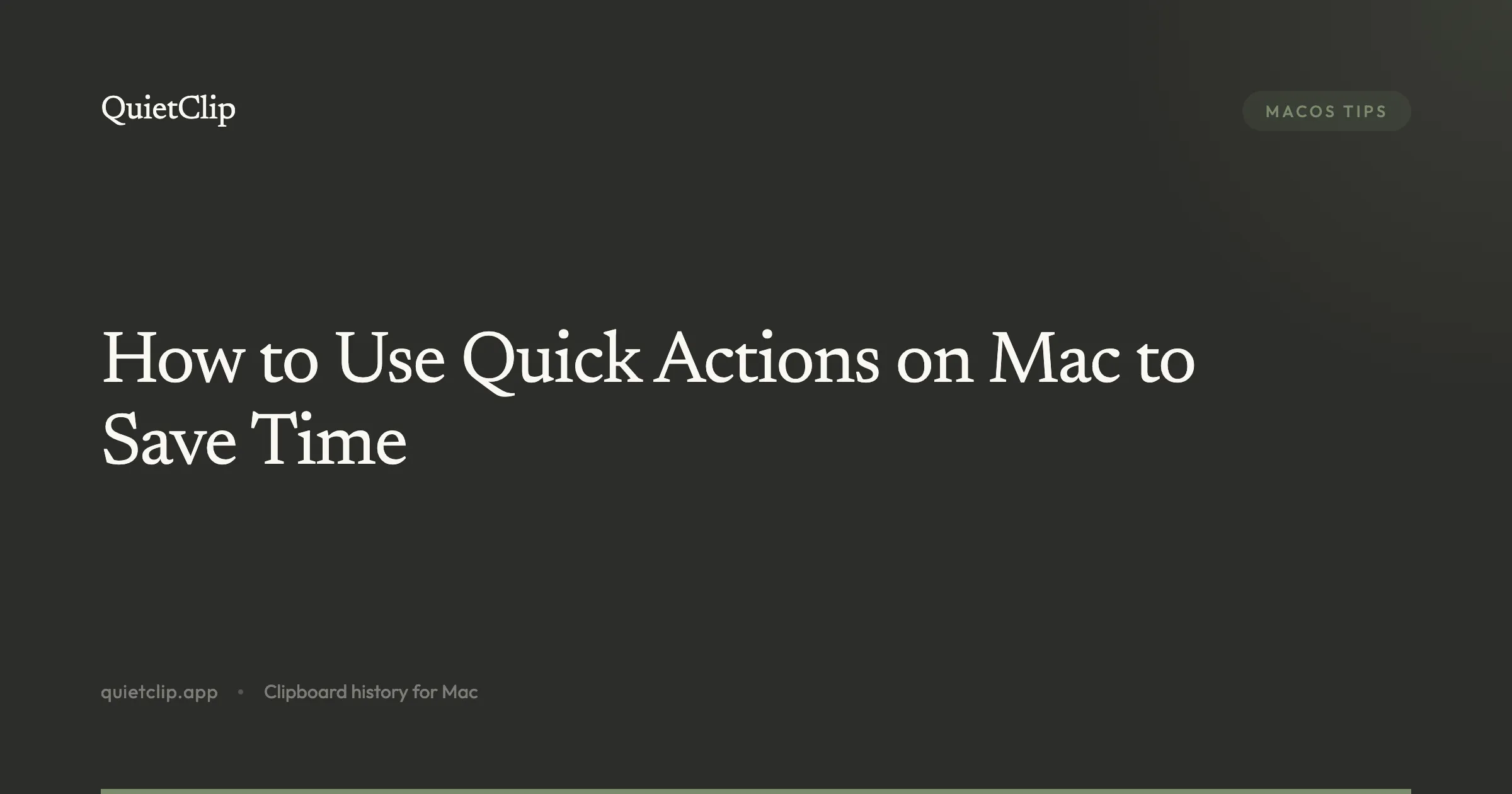 How to Use Quick Actions on Mac to Save Time