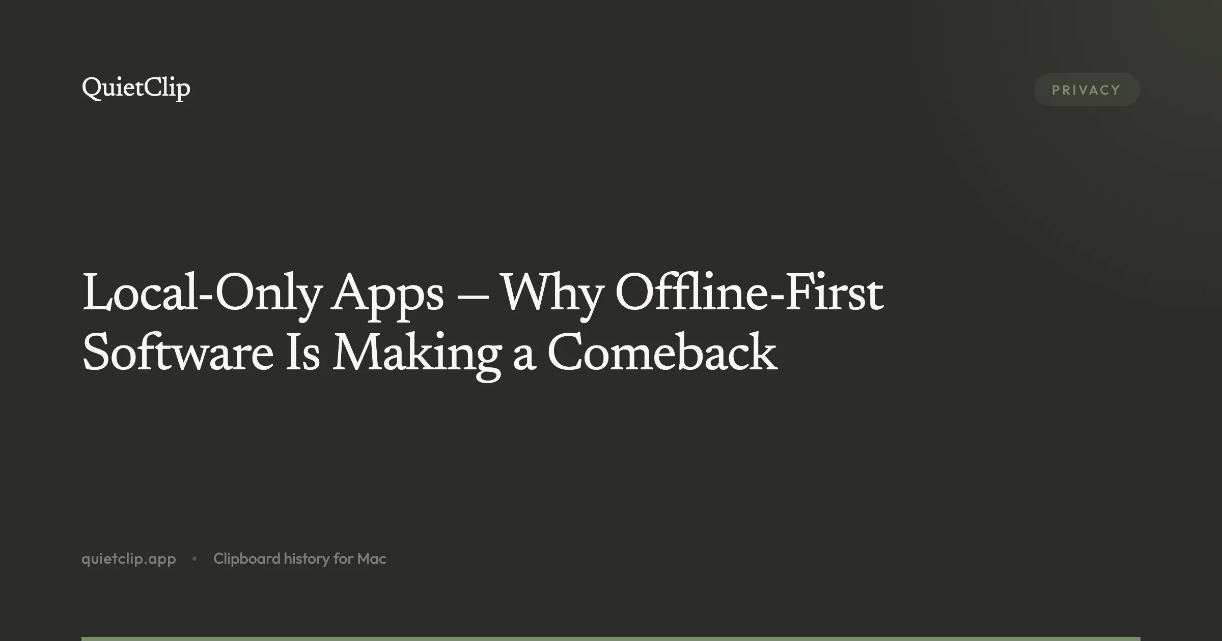 Local-Only Apps — Why Offline-First Software Is Making a Comeback