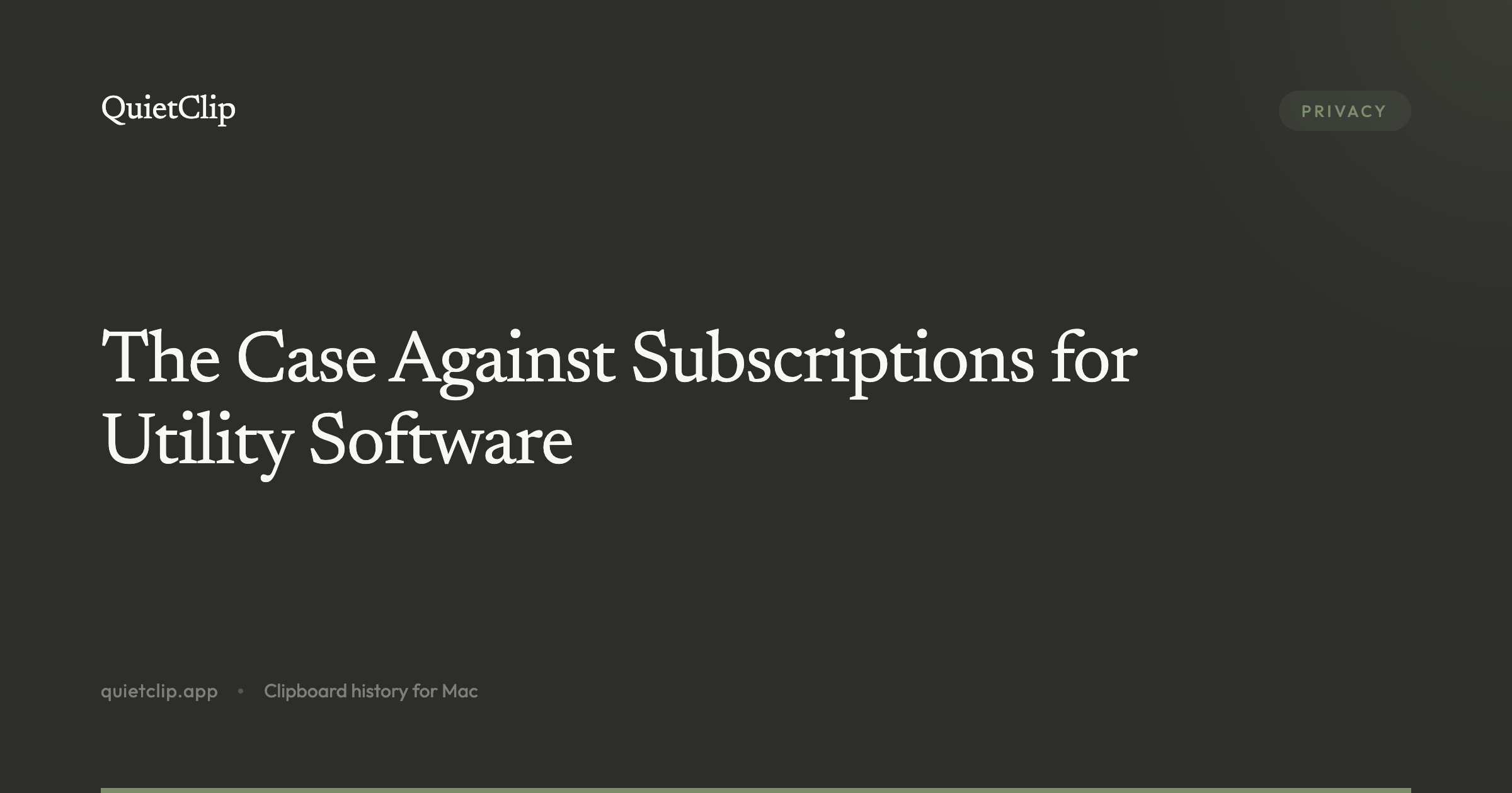 The Case Against Subscriptions for Utility Software